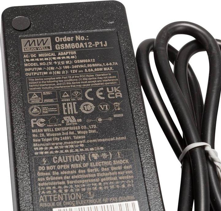 Actual product image MeanWell Power Adapter Desktop ErP Medical 12V (60 W)