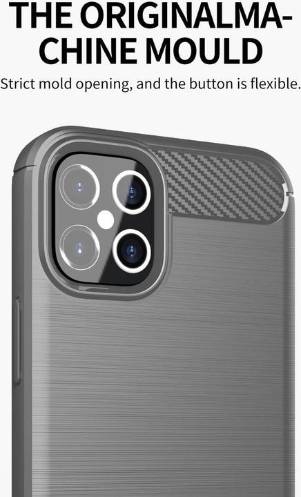 Immagine prodotto Cadorabo TPU Ultra sottile in acciaio inossidabile al carbonio Combi Cover (Apple iPhone 12 Pro Max)