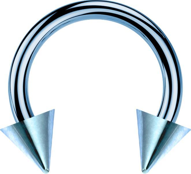 Actual product image Star Piercing Micro Circular Barbell light blue with two cones (without brass, Titanium G23)