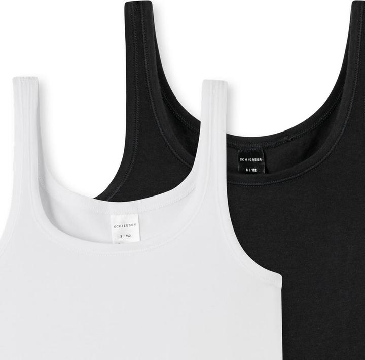 Actual product image Schiesser Pack of 6 Teens Girls 95/5 Organic Cotton Tops / Undershirts (164)