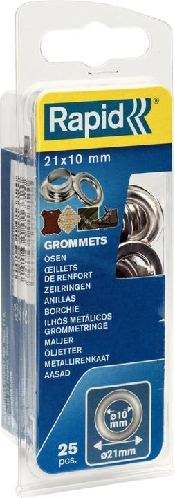 Rapid Occhielli con anello 10x21mm 25 pezzi + strumento di inserimento