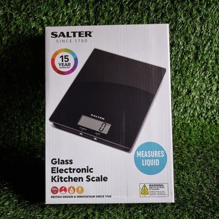 Actual product image Salter 1170 BKDR Ultra Slim Glass Digital Kitchen Scale - Black