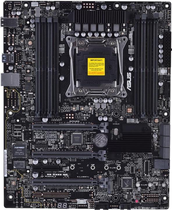 Actual product image ASUS Płyta Serwerowa WS C242 DCSocket LGA2066 socket C422 8DIMM 4PCIe 6SATA 1M2(2280) 1*Intel (LGA 2066, Intel C422, ATX)