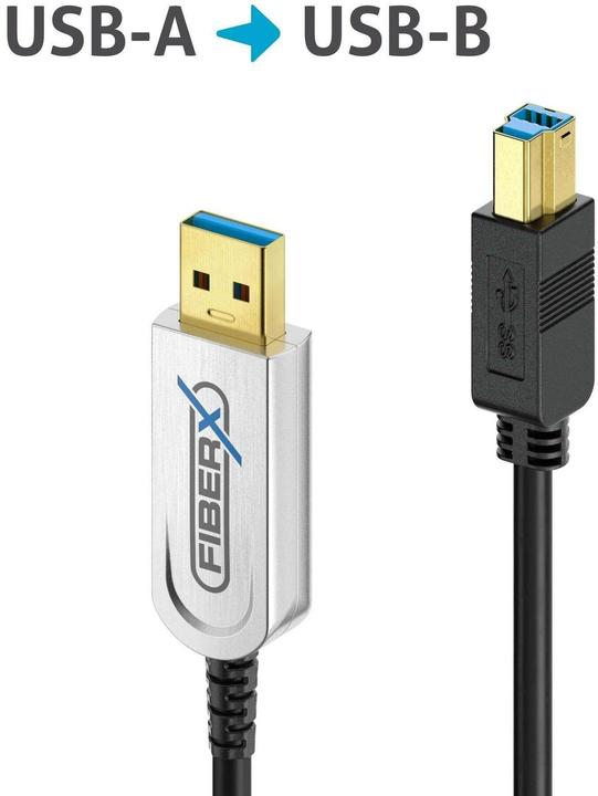 Purelink Série FiberX - Câble USB 3.1 à fibre optique - USB-A USB-B - 50m (50 m, USB 3.1)