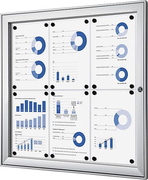 Actual product image eurokraft pro Showcase with hinged door (Magnet board, Bulletin board, 74.5 x 69.5 cm)