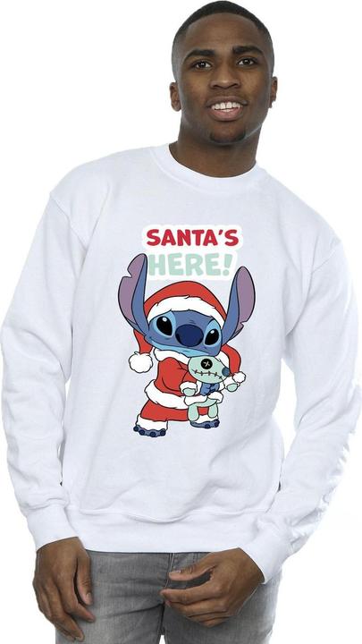 Actual product image Disney Mens Lilo & Stitch Santa's Here Sweatshirt (S)