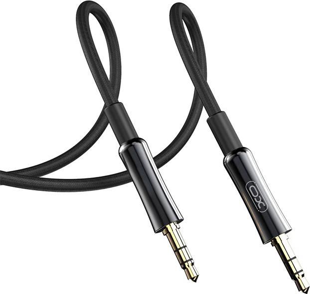 xO cable audio NB-R255C jack 3,5mm - jack 3,5mm 1,0m black (1 m, 3.5mm jack (AUX))