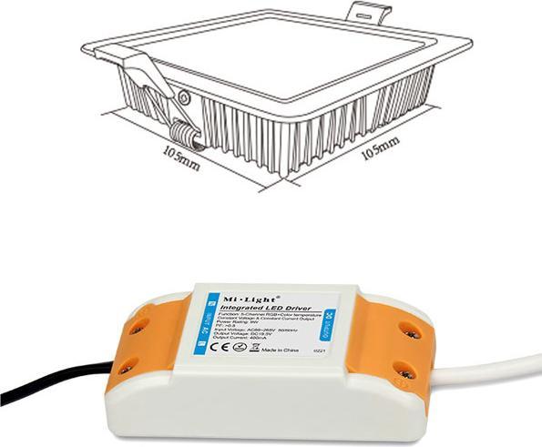 Image du produit Milight Spot LED encastrable Smart carré 9W RGB+KW/WW (720 lm)