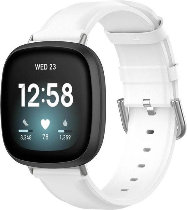 Actual product image Cover-Discount Fitbit Versa / Sense - Leather Bracelet white (Faux leather, Versa 3, Sense)