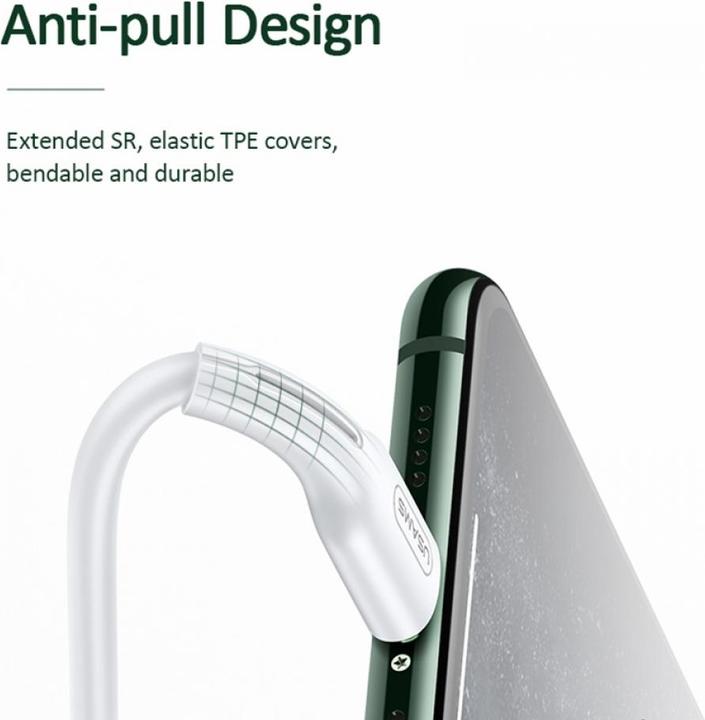 Actual product image Usams U43 USB-C to lightning fast charging cable 30W, White (1.20 m, USB 3.2 Gen 1, 30 W)