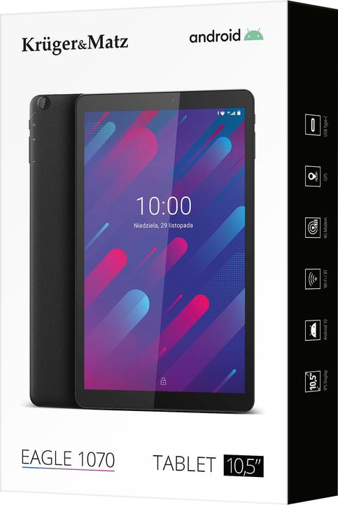 Image du produit Krüger&Matz Kruger & Matz EAGLE 1070 tablet (4G, 10.50", 128 Go, Noir)
