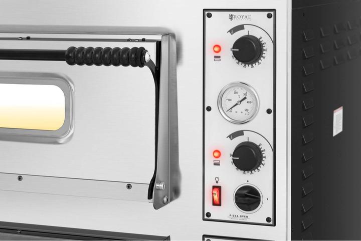 Produktbild Royal Catering Gastro Pizzaofen Flammkuchenofen Pizza Backofen 8 Pizzen 2 Kammern 455 °C