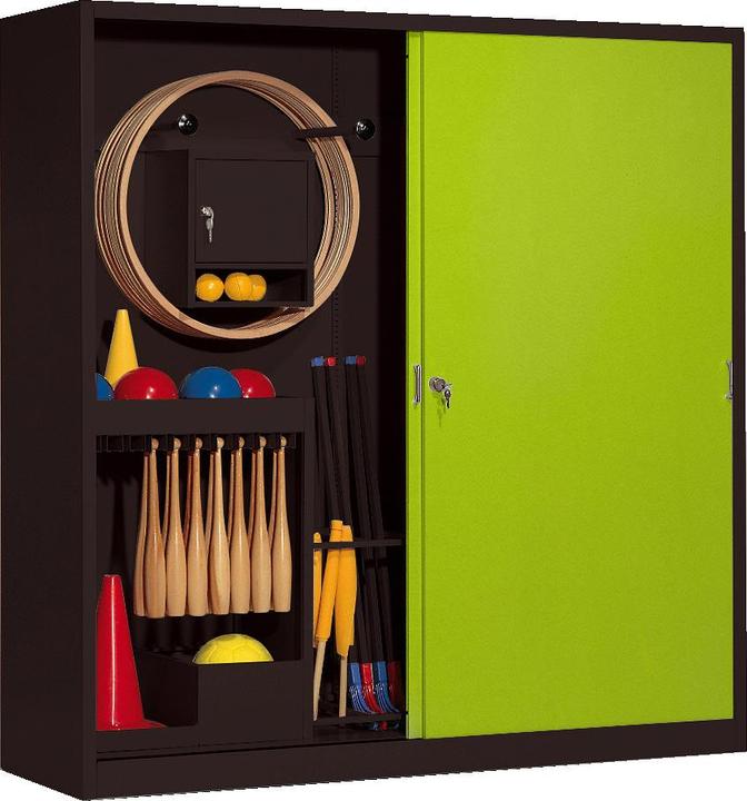 Immagine prodotto C+P Armadietto per attrezzature sportive (HxLxP: 195x190x60 cm, con porte scorrevoli in lamiera piena