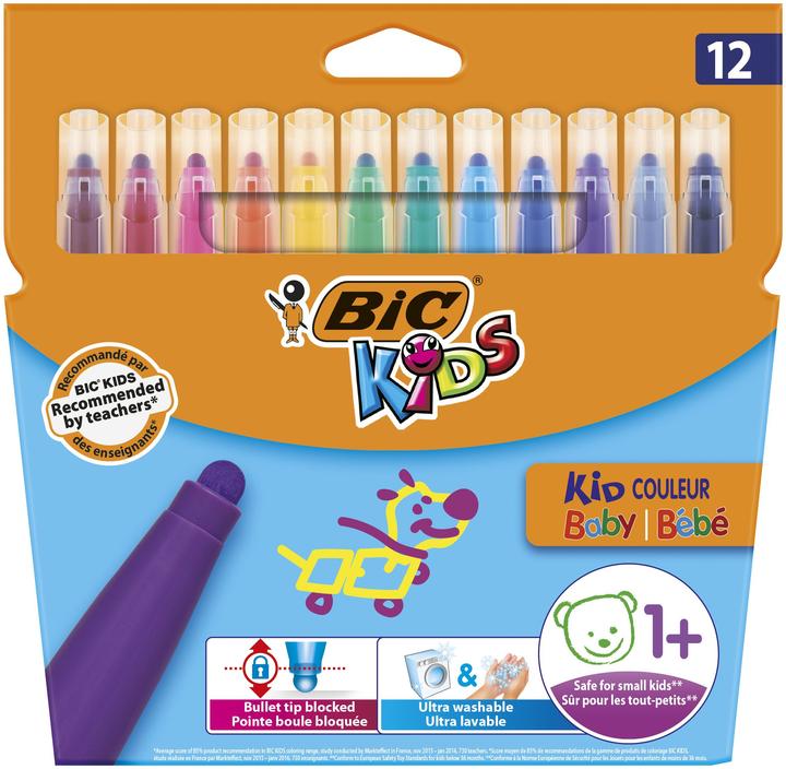 Immagine prodotto Bic Pastelli a cera per bambini Couleur Baby (Multicolore, 12 x)