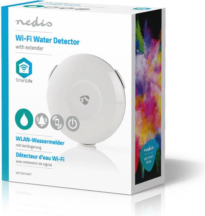 Actual product image Nedis WIFIDW10WT Water Detector Sensor & Alarm System Wired & Wireless