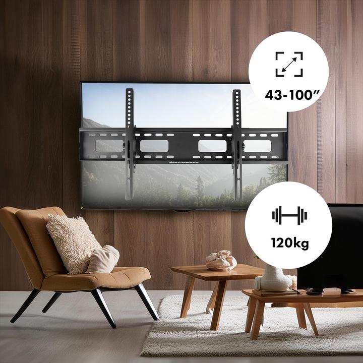 Immagine prodotto Maclean Supporto TV max VESA 800x400 43-100 120kg Regolazione dell'inclinazione +15°-15° MC-422 (Muro, 100", 120 kg)