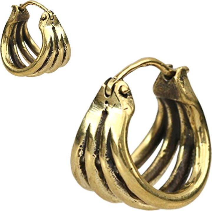 Produktbild Star Piercing Ohrring vergoldet vier Ringe (Messing)