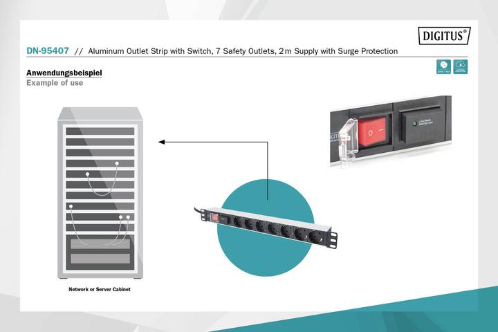 Produktbild Digitus Steckdosenleiste (7 x, CEE 7/7, 2 m)