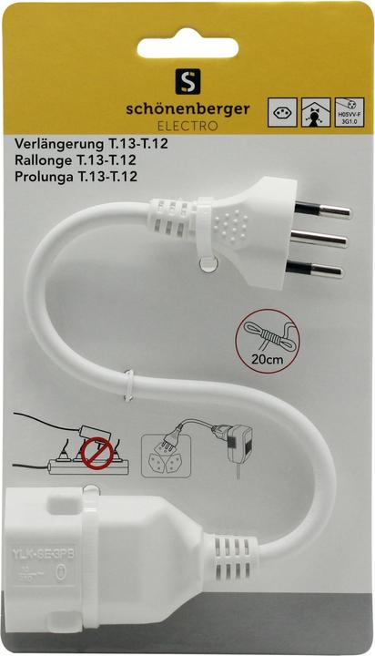 Actual product image Schönenberger Extension cable 0.20 m T13-T12 (0.20 m, Type 13)
