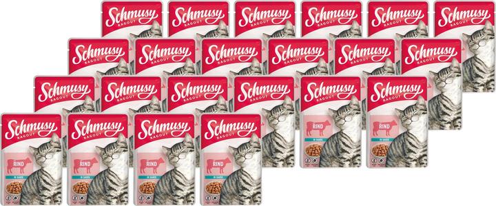 Schmusy Nassfutter Ragout Rind Sauce, 22 x 100 g (Adult, 1 Stk., 2200 g)