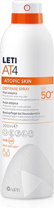 Leti letiAT4 atopic skin defense spray LSF 50+, solution de 200 ml (Spray solaire, SPF 50+, 200 ml)
