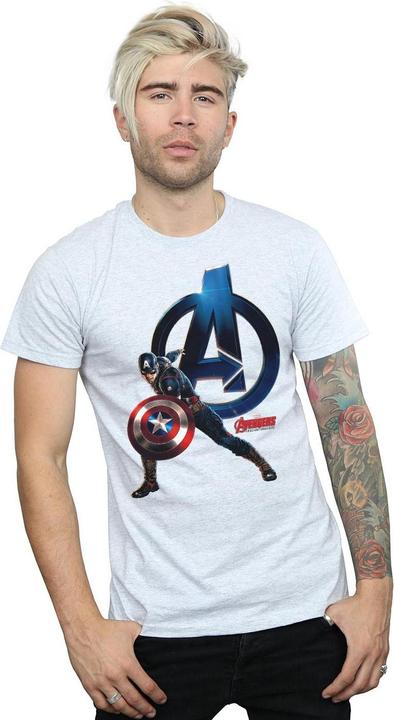 Actual product image Mens Captain America Pose T-Shirt (XL)