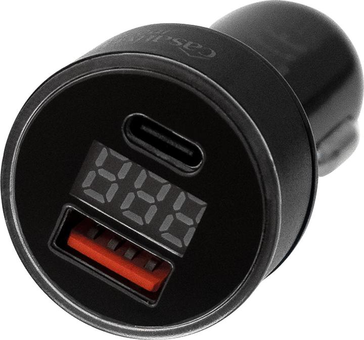 Image du produit Casativo Kfz-USB-Ladegerät, Digitale Spannungsanzeige, USB-C PD/QC & USB-A, 38 W