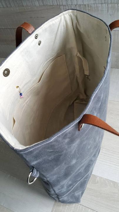 Produktbild Only-Bags.Store Tragetasche aus gewachstem Canvas in CHARCOAL BLACK