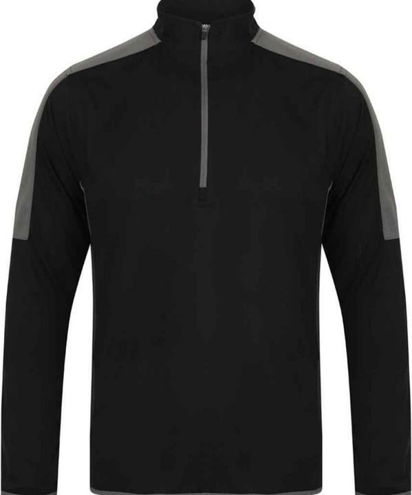 Actual product image Finden & Hales Mens Contrast Zip Neck Midlayer Top (L)