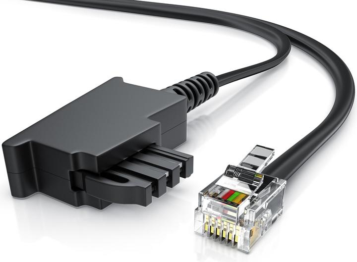 Produktbild CSL Telefonkabel Flach, TAE-F Stecker zu RJ11, Telefondose zu Telefon, Flachkabel, Fax, Anrufbeantworter