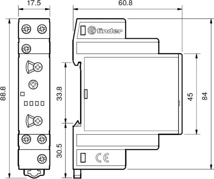 Productafbeelding Finder Klokgenerator asymmetrisch 1W, 12-240VAC/DC,16A 80.91.0.240.0000