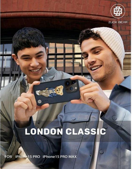 Actual product image Zuck Bear Headphone case case LONDON CLASSIC for IPHONE 15 Pro Max westminster ace (Apple iPhone 15 Pro Max)