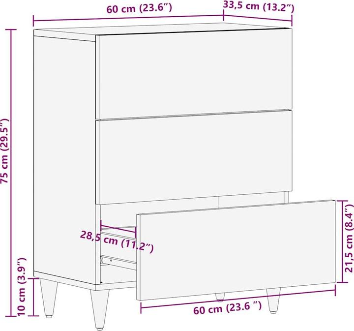 Produktbild VidaXL Sideboard (60 x 33.5 x 75 cm)