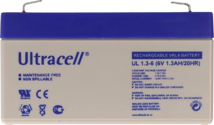 Actual product image Ultracell Akku UL1.3-6 (6 V, 1.30 Ah)