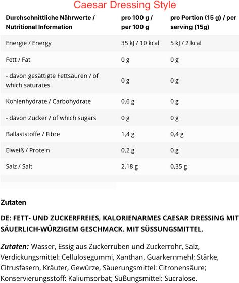 Valori nutrizionali e ingredienti Inlead Salsa classica (350 g)