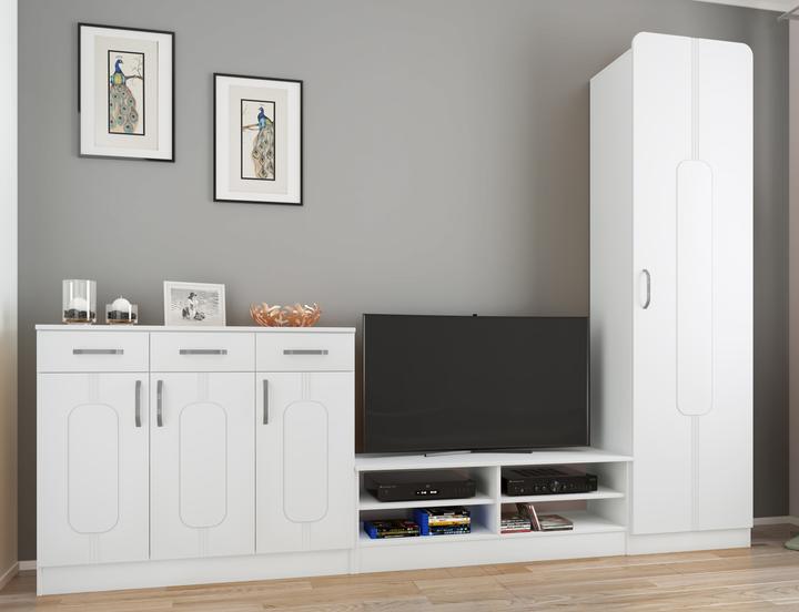 Immagine prodotto VCM Credenza in legno Credenza mobile Balia 3 cassetti con ante a battente (105 x 36 x 89 cm)