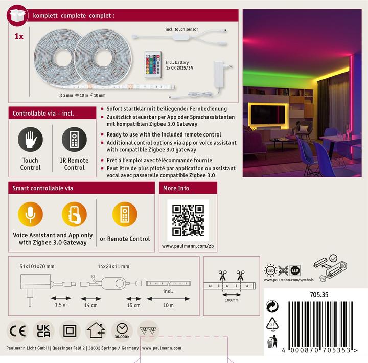 Produktbild Paulmann SimpLED LED Stripe Set (RGB, 1000 cm, Indoor)