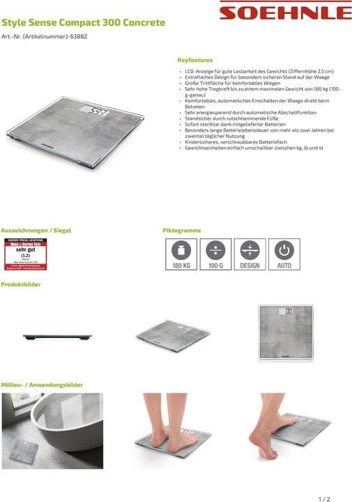Actual product image Soehnle Compact 300 Concrete (180 kg)