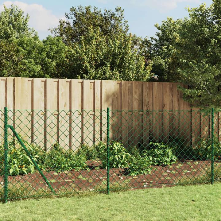 Produktbild VidaXL Maschendrahtzaun Grün 0,8x25 m, Farbe: Grün, Material