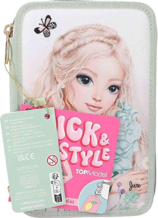 Image du produit Top Model Topmodel - TOPModel Triple Pencil Case SUMMER FEELING - Sage Green (413303)