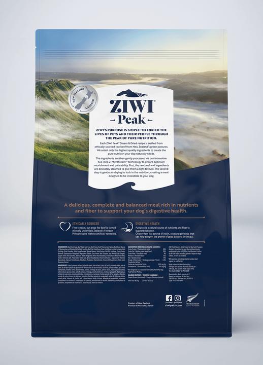Valori nutrizionali e ingredienti Magni Ziwipeak - Manzo essiccato a vapore, cane 3,2 kg - (zp080) (Adulto, 1 pz., 3200 g)