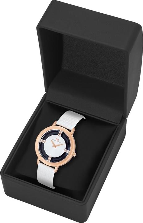 Immagine prodotto Orologio al quarzo da donna Lucrezia in vera pelle bianca - 33684 (Orologio da polso analogico, 36 mm)