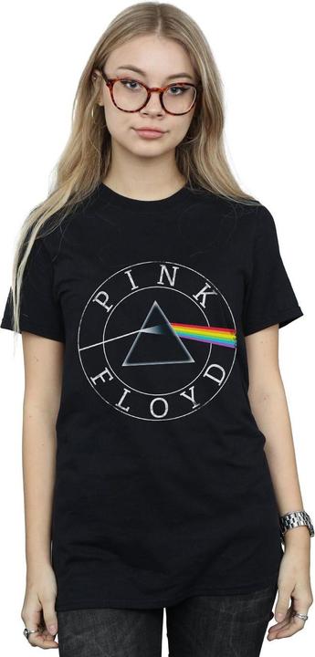 Actual product image Pink Floyd Womens/Ladies Prism Circle Logo Cotton Boyfriend T-Shirt (3XL)