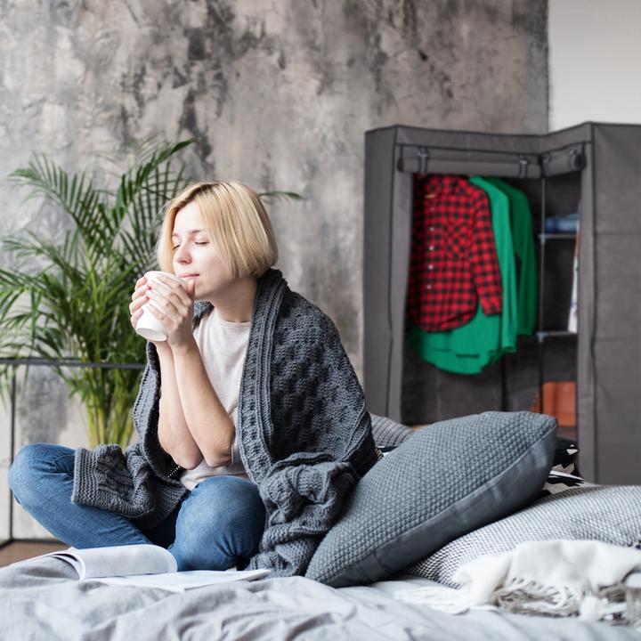 Actual product image Relaxdays Corner Canvas Wardrobe (100 x 83 x 169 cm)
