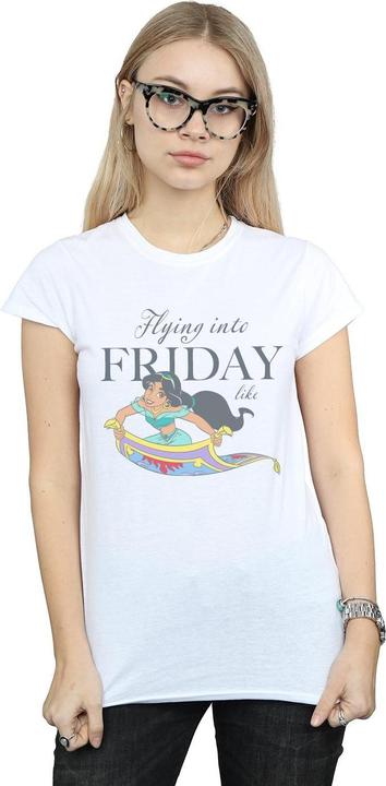 Actual product image Disney Womens/Ladies Princess Jasmine Flying Into Friday Like Cotton T-Shirt (XL)