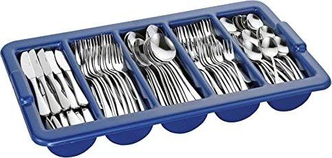 Actual product image Esmeyer Cutlery tray Silvia 18/0, stainless steel, silver/blue, 55 x 33 x 8.5 cm, 181 (181 Piece, Cutlery set)