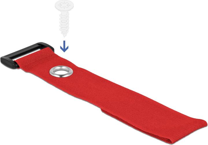 Image du produit Delock Serre-câbles velcro avec boucle et oeillet de fixation L 280 x l 38 mm rouge 3 pièces (Serre-câbles velcro, 280 mm, 3 pcs)