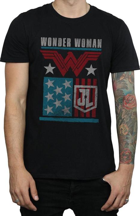 Produktbild Justice League Movie Wonder Woman Flag TShirt (XL)