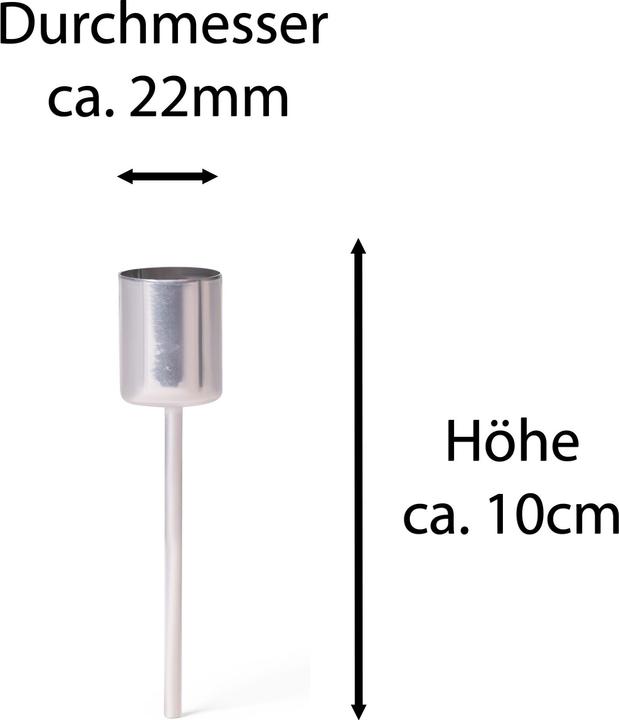 Actual product image Novaliv 12x Stick Candle Holder silver I Candle Pick 10 x 2,5 cm Candle Pin Advent Wreath Decoration I