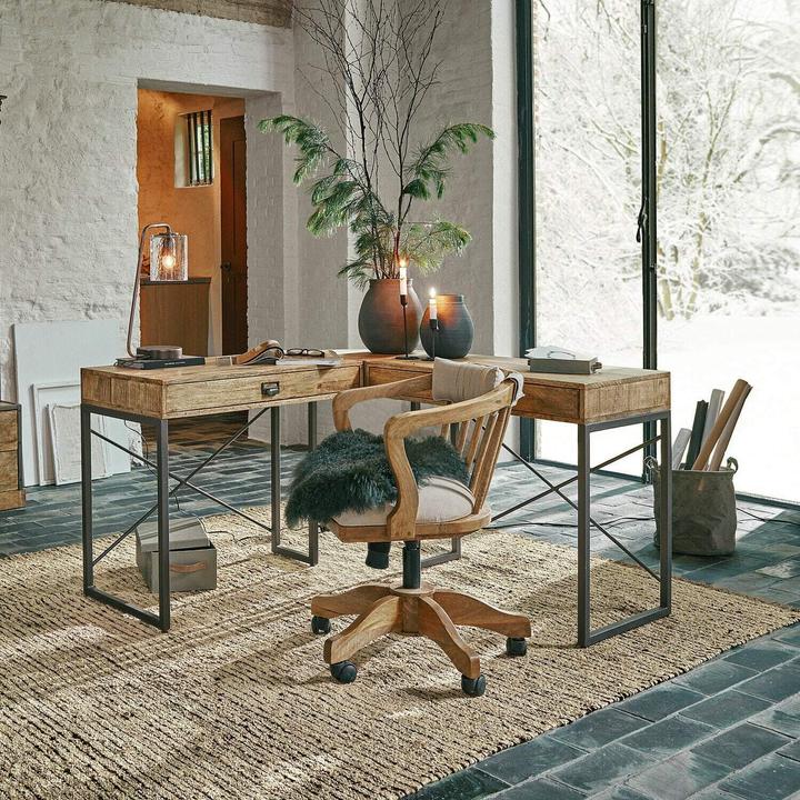 Produktbild Loberon Schreibtisch Lemuel antikbraun/schwarz (H, B)